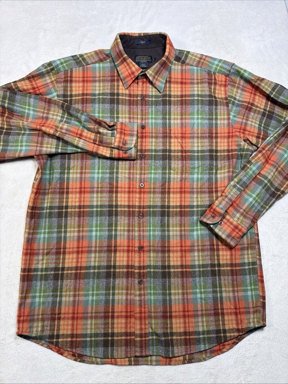 Pendleton Wool Lodge Shirt Smoky Mountains Plaid Mens Tall XL Flannel Button